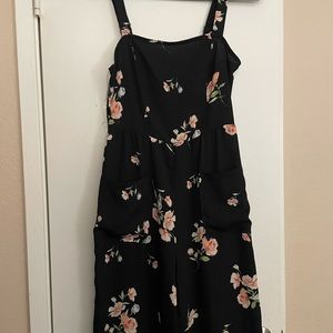 Black floral romper